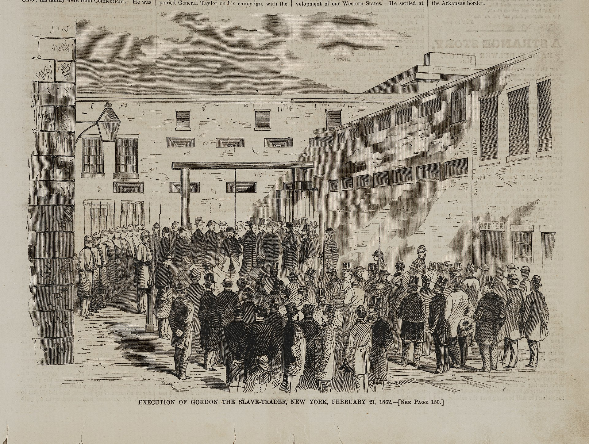 Execution of Gordon the slave-trader; Harper's Weekly (1862)